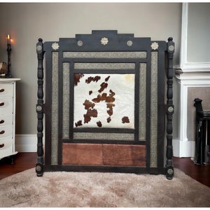 Royal moroccan cowhide, leather headboard bed, beautiful and unique piece of your bedroom furniture