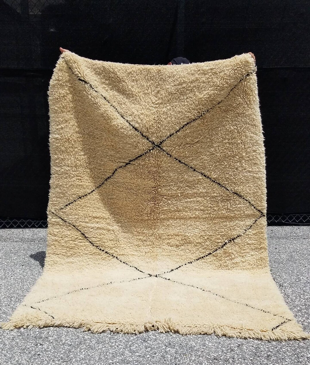 8ft by 5ft8 Shaggy Beni Ourain Rug Handwoven Moroccan Carpet With ...