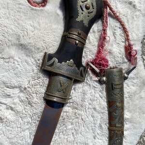 Arabian king Sword,athame, antique collectibale tribal arabian chief gift, silver middle eastern jambiya