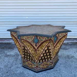 Moorish Vintage star painted table, moroccan table, living room bedroom middle eastern sultan palace furniture