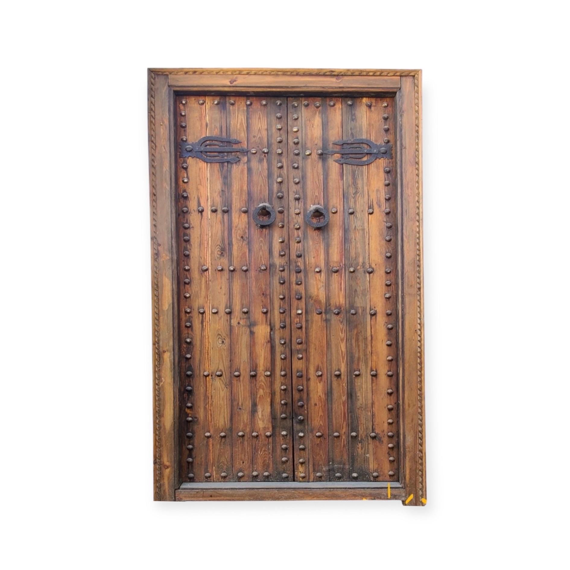 Vintage Handmade Moroccan Cedar Door, Moorish Metal Knocker - Etsy