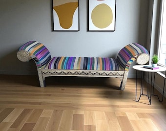 Eclectic  moroccan upholstered bench, moroccan furniture sofa bedroom, decorative chaise lounge