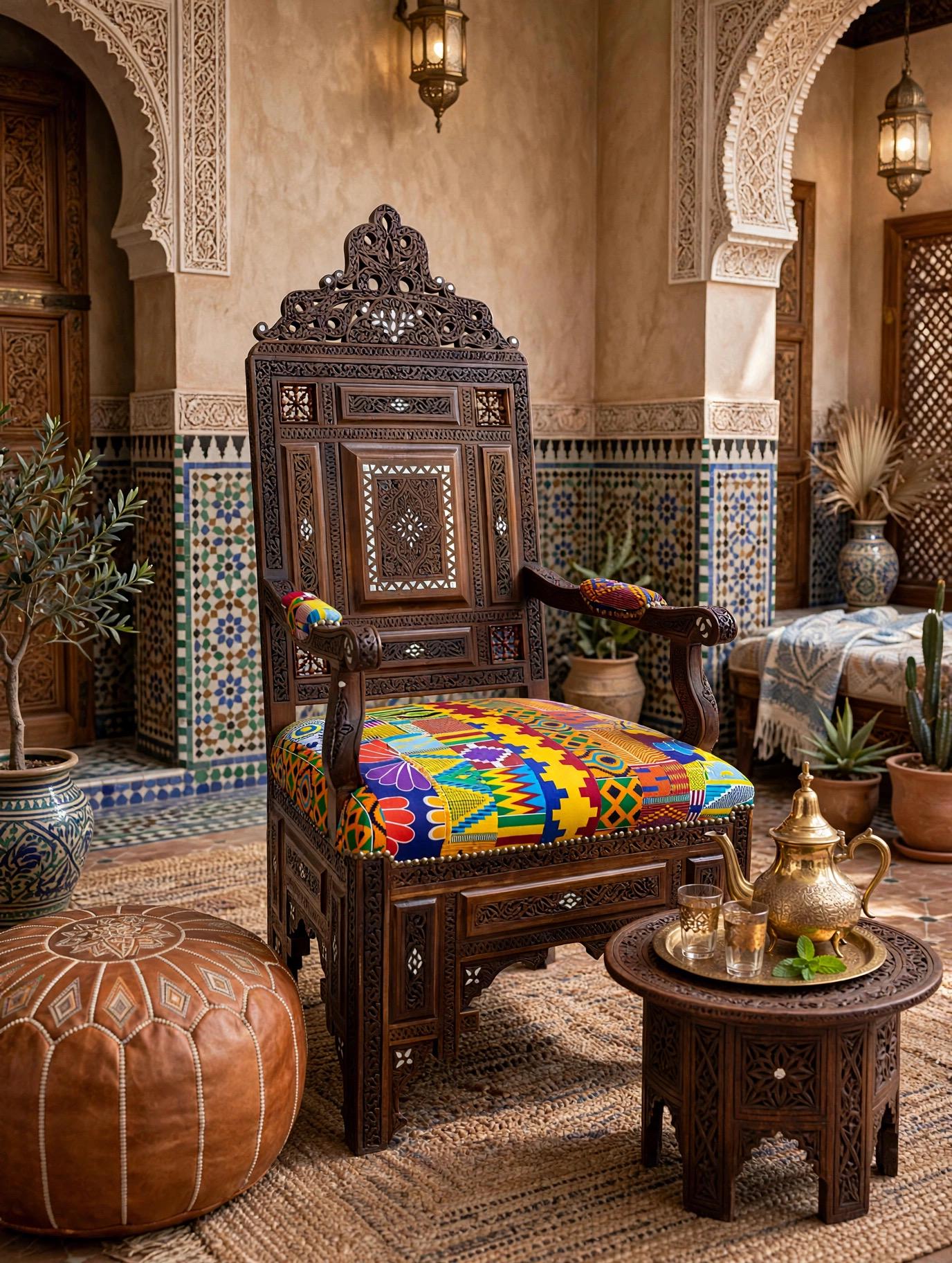 African Wooden Chair - Etsy