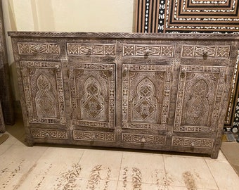 wooden handmade cabinet eight drawers. This is the missing piece for your bedroom or living room  african moorish dresser moroccan furniture