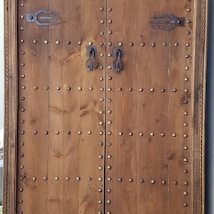 Moorish Old riad door handmade thick vintage cedar double door indoor outdoor good for your bedroom moroccan architectural wood work piece