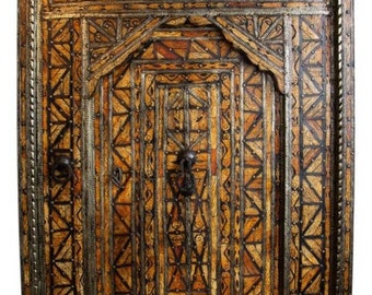 Moroccan royal antique inlay bone door middle eastern one of a kind palace bedroom  door luxury sultan entry door historical moorish door