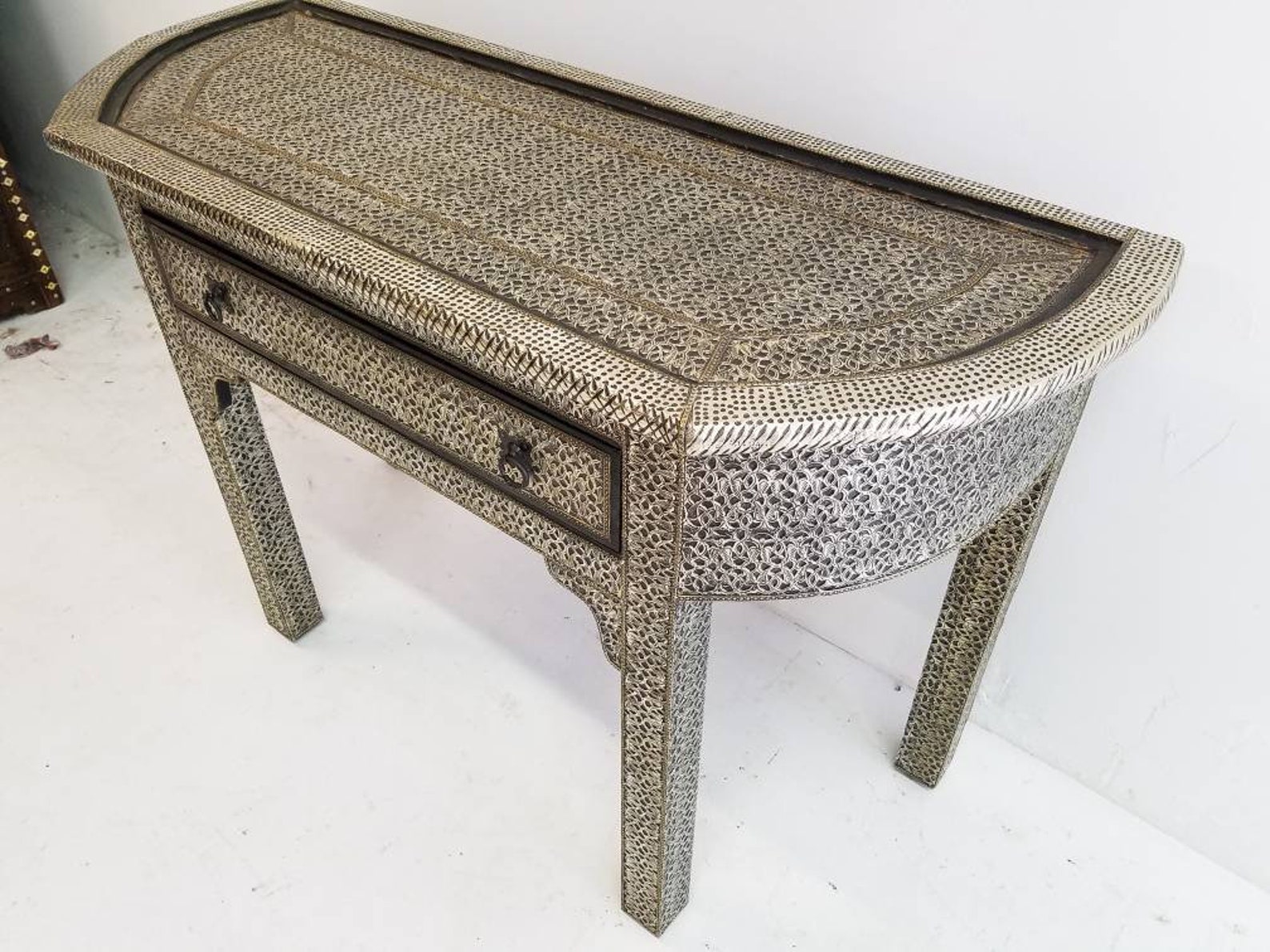 Unique silver console cabinet moorish dresser with a ...