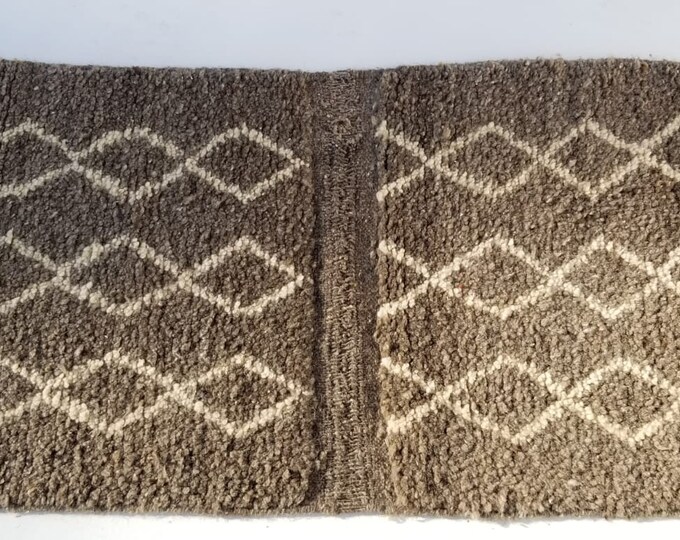 Argyle pattern Handmade runner rug handwoven berber floor area carpet  for bedroom beni ourain below wholesale price