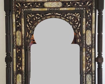 Exquisite Conversation piece moroccan unique Vintage handmade inlay camel bone mirror for your living room bedroom bathroom furniture