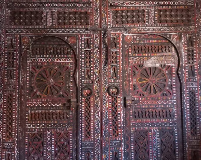 One of a kind & Historical Giant Unique african door one of a kind old nomad Moroccan berber touareg African fortress palace entry door