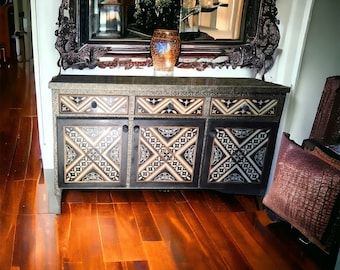 Marrakech vintage Silver metal & bone drawers Moroccan handmade silver metal cabinet door panels buffet furniture bedroom living room