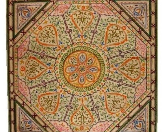 Traditional handmade hand painted Moroccan wooden ceiling panel panel living room or bedroom unique architectural moorish middle eastern