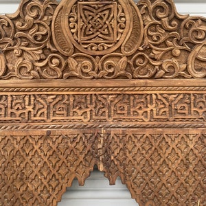 Antique Moroccan Old riad mirror frame handmade cedar wooden home decor architectural cédar carving artwork for bedroom or living room