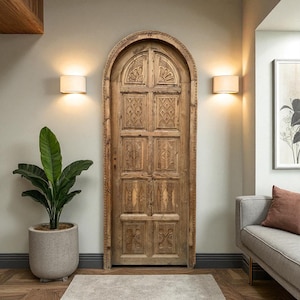 Authentic Artwork Moorish carved riad door handmade indoor bedroom door architectural wooden arch door