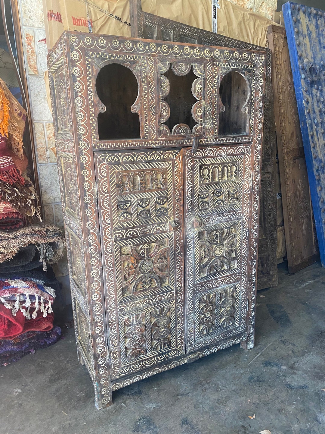 Vintage Touareg African Kitchen Moroccan Armoire Etsy