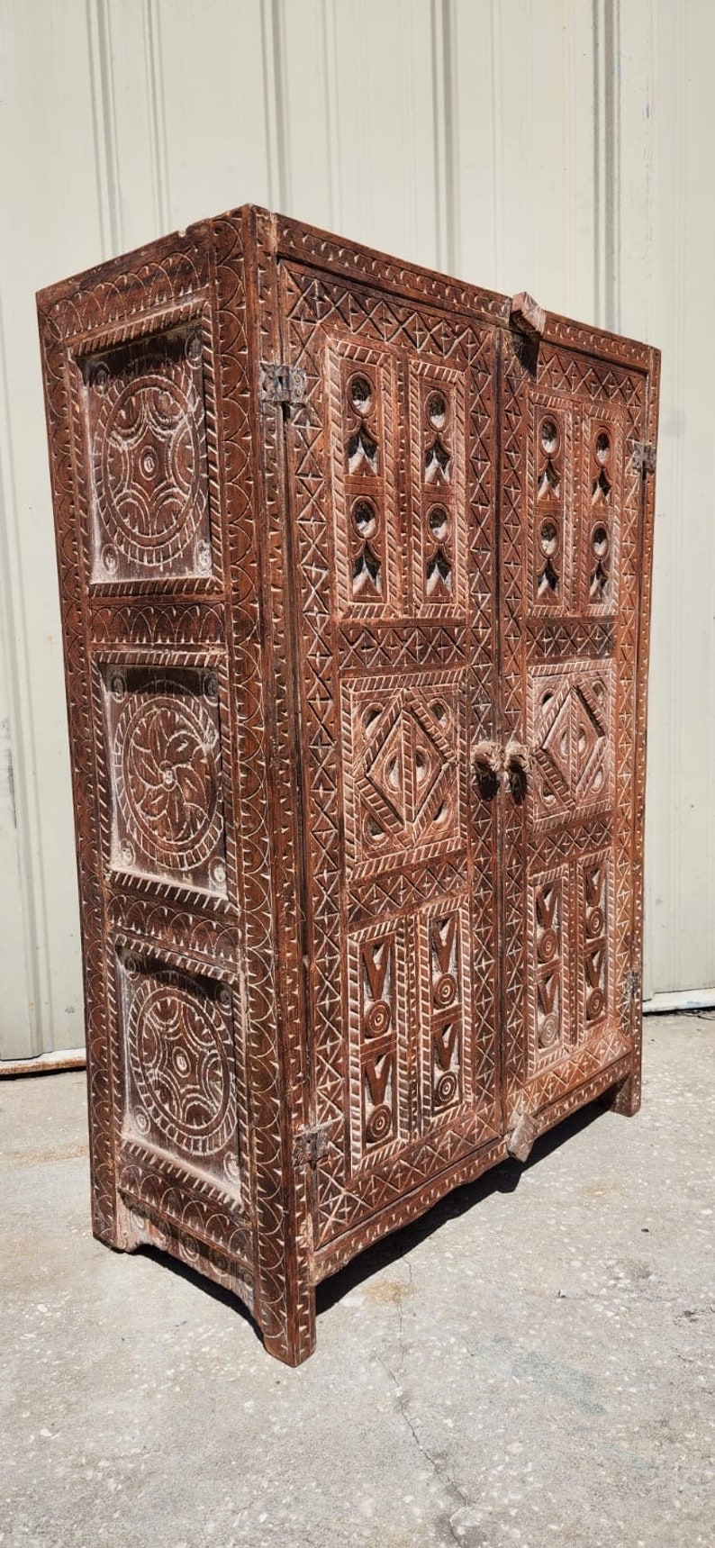 Vintage Touareg African Moroccan Hand Carved Armoire Etsy