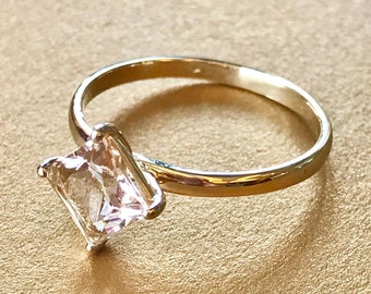 丨Special Offer丨 Natural Morganite Cocktail 14k Solid Yellow Gold Ring, Pink Princess, Handmade Cocktail Ring