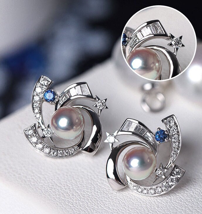 Art deco store sapphire earrings