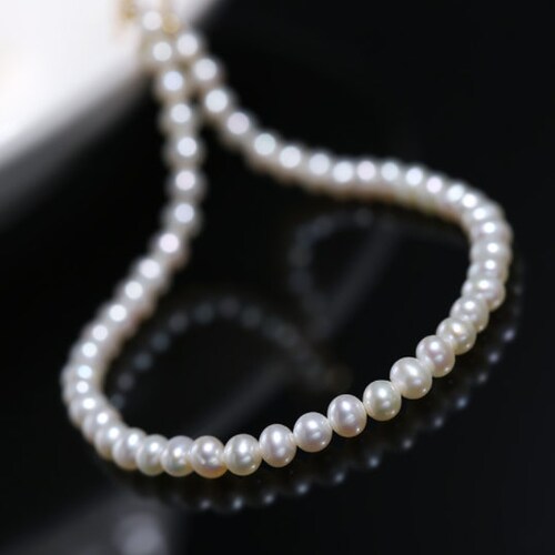 18k Yellow Gold 3-4mm Natural Freshwater Baby Pearl Bracelets, Handmade Baby Golden Pearl Bracelets Freshwater Baby Pearl Beaded shops Choker
