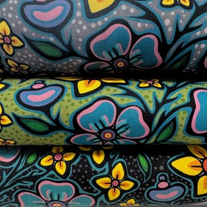 Native floral jackie traverse ojibway floral quilt cotton native american print cotton fabric for quilting sewing DIY home decor floral print quilt fabric nature theme quilt supplies premium cotton large print floral cotton fabric