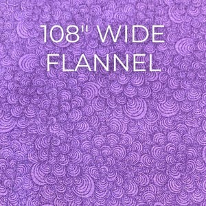 Wide backing quilting flannel 108 inch wide  Quilt flannel for back of quilt Quilters Flannel Premium quality Swirly deep purple