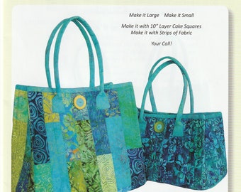 Quilt pattern--Aunties Two Fuse, Fold and Stitch Bags Quilt Pattern Tote Bag