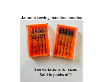 Janome sewing machine needles Assorted Sizes (5 needles per pack) Quilting Sewing machine accessories sold in packs of 2 (10 needles)