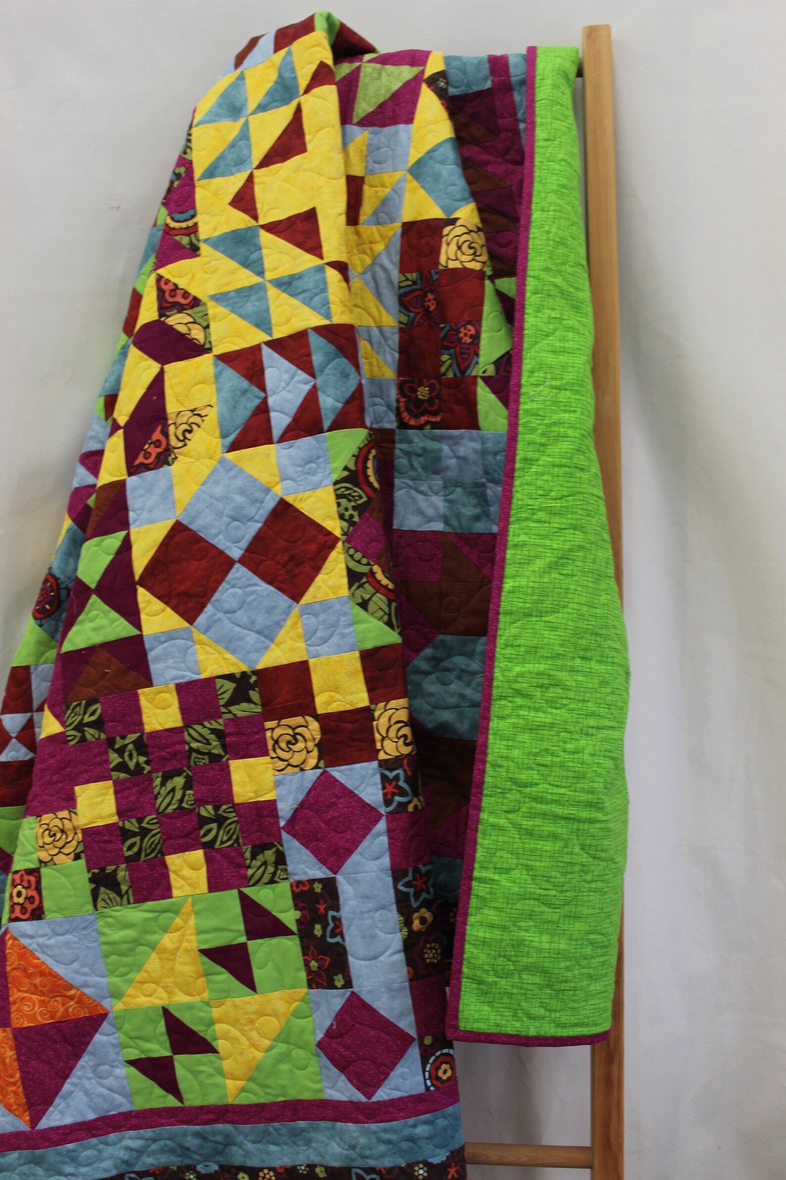 Quilt for Salequeen Patchwork Quiltquilt of Many Colors 88 Etsy