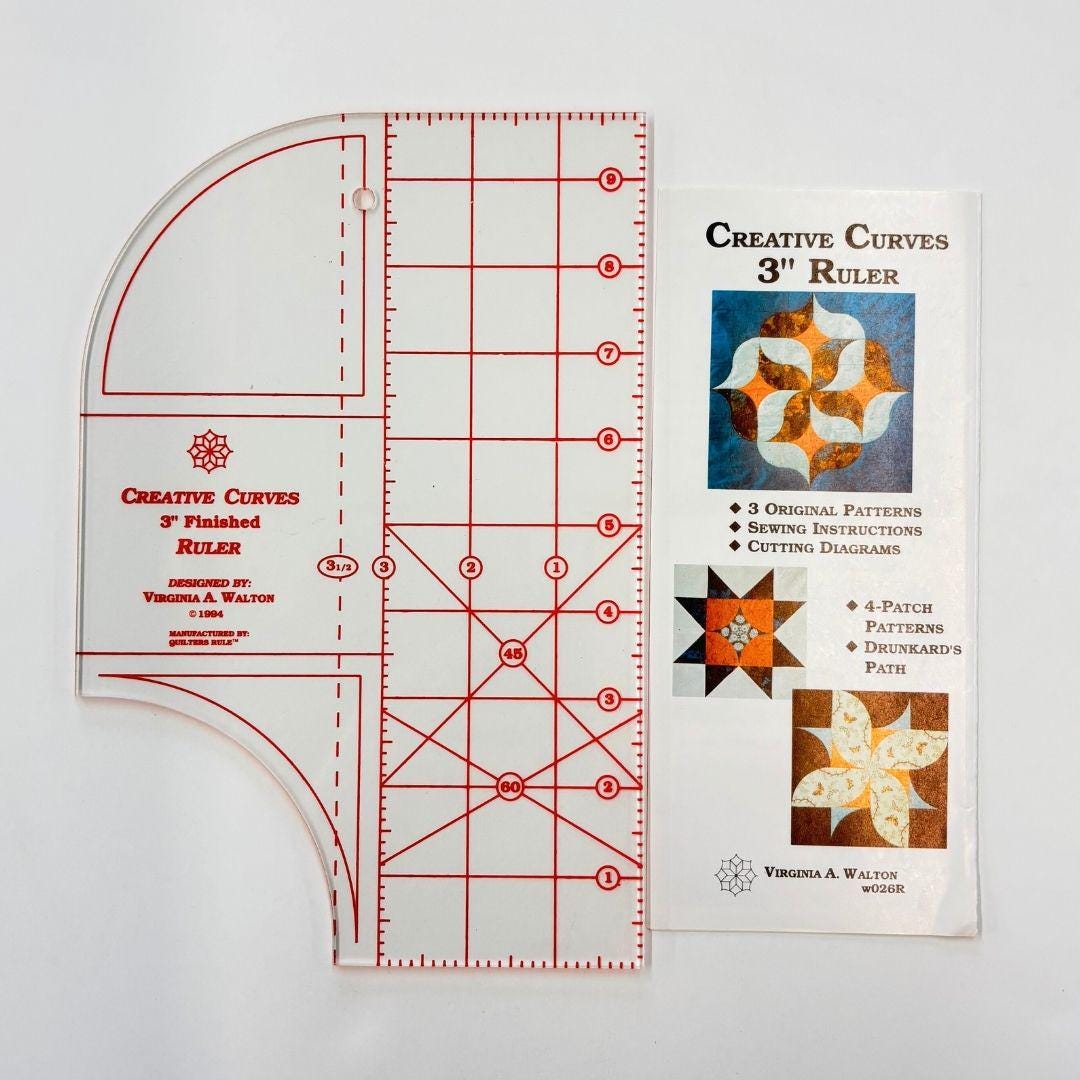 Creative Curves 3 Inch Ruler With Instructions Quilt Ruler Circular ...