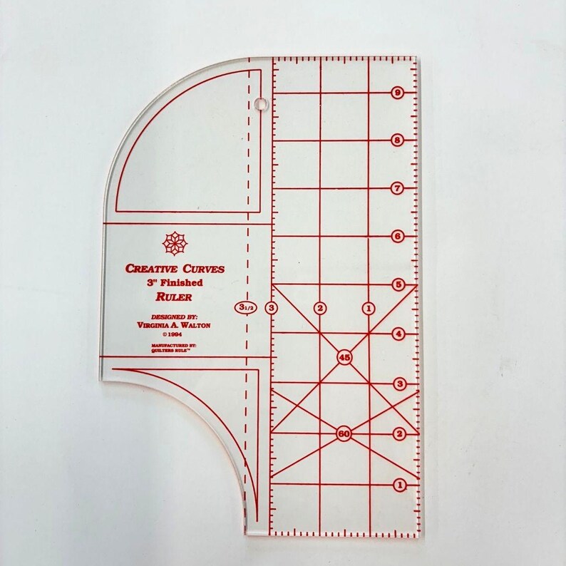 Creative Curves 3 Inch Ruler With Instructions Quilt Ruler Circular ...