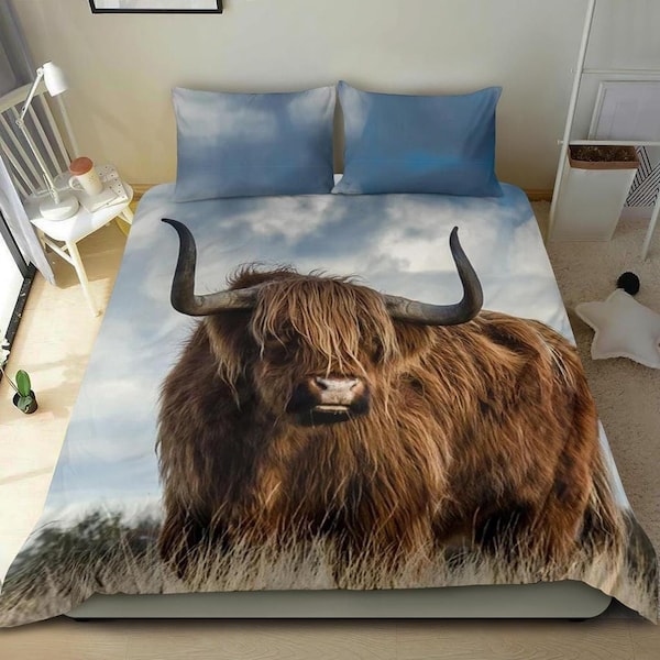 Highland Cow Twin Bedding Etsy UK