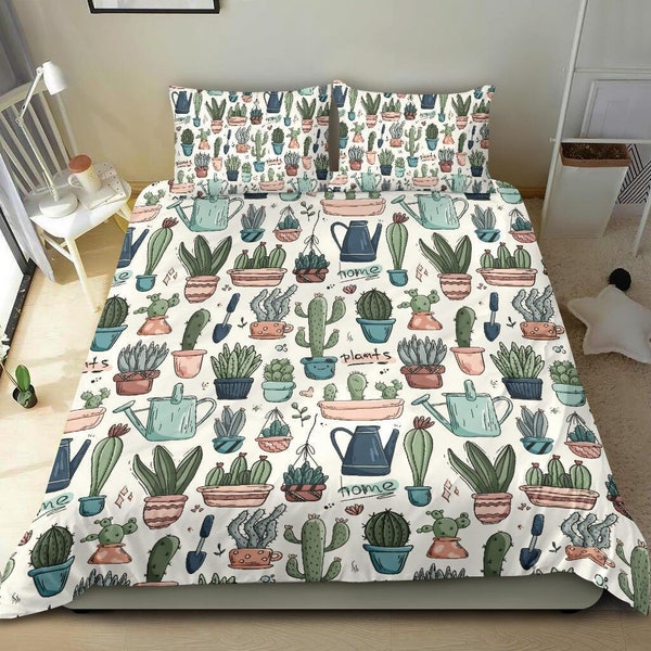 Cactus Bedding Queen Etsy