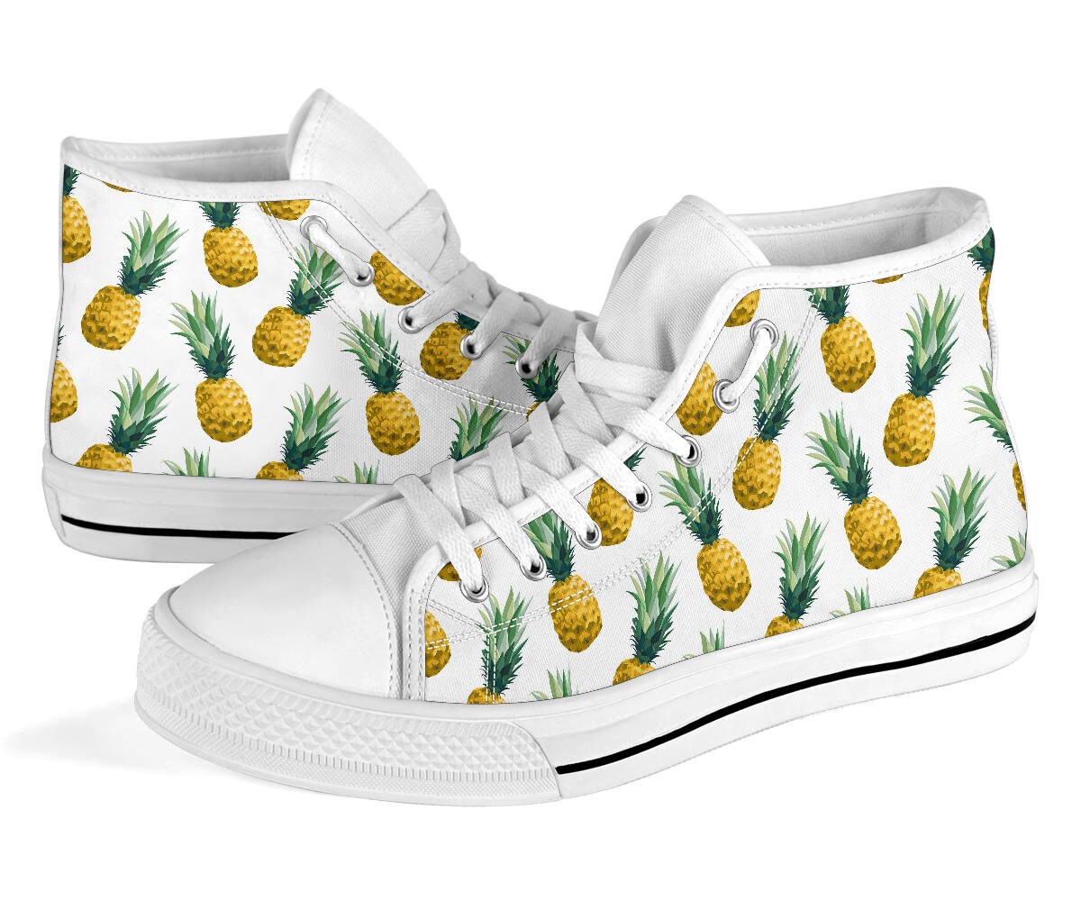 Colorful Mix Fruit Pineapple Hawaiian Print Men's Sneakers