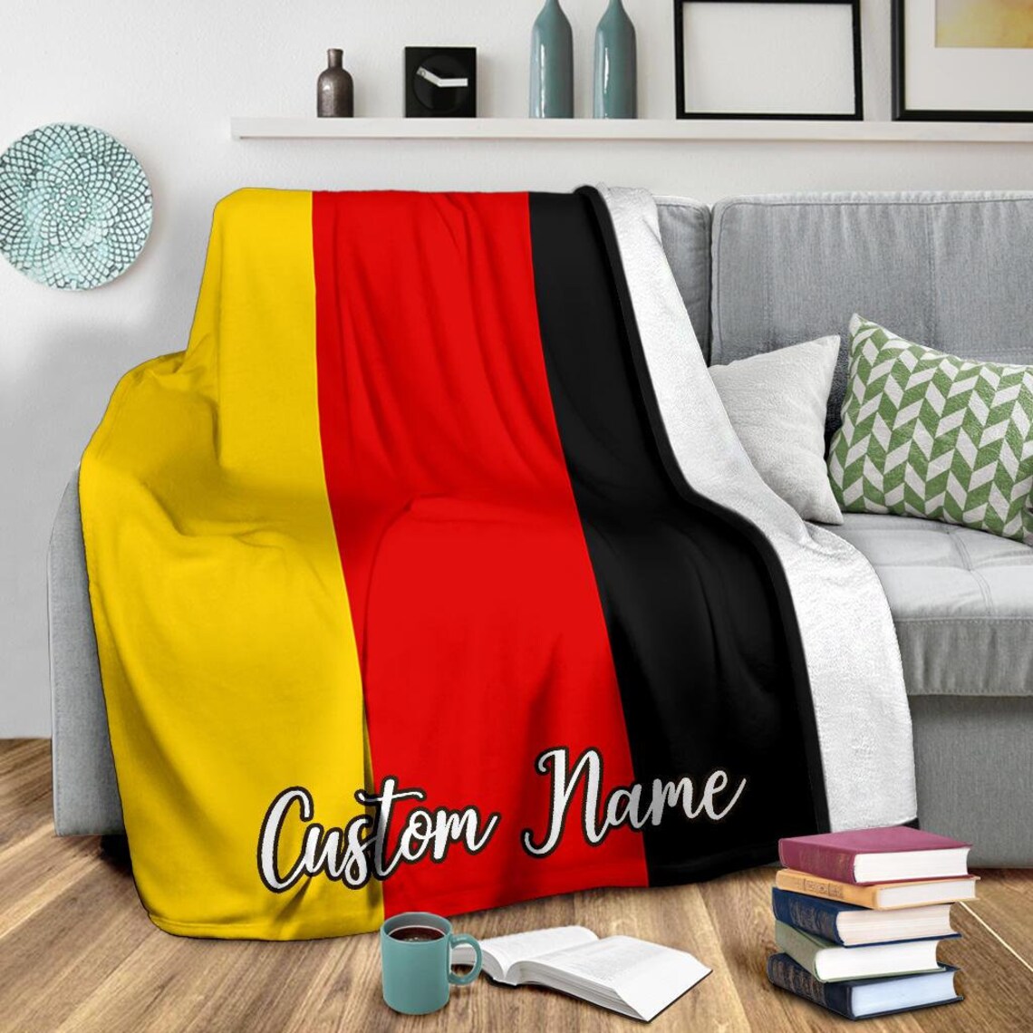 German Flag Blanket German Print Blanket Deutschlands Etsy