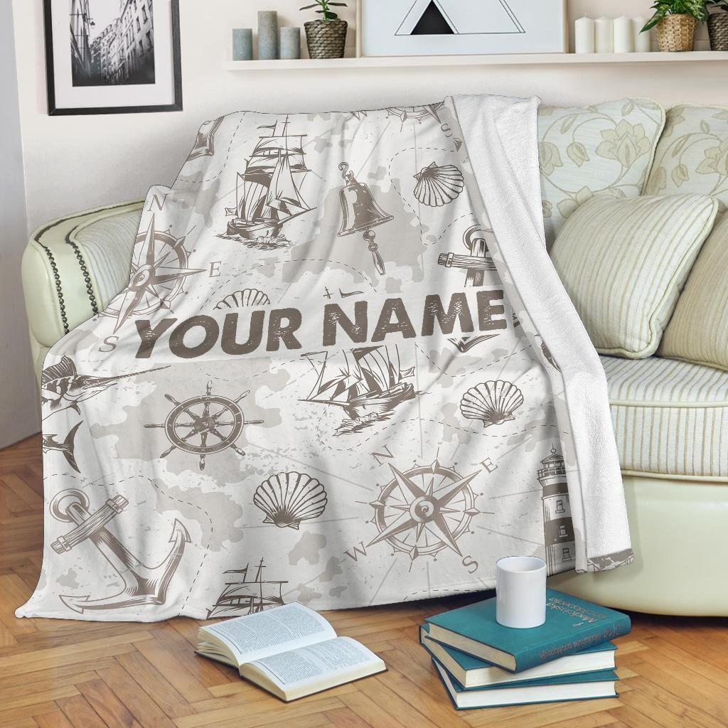 Nautical Blanket Sailing Throw Blanket Nautical Fleece Etsy