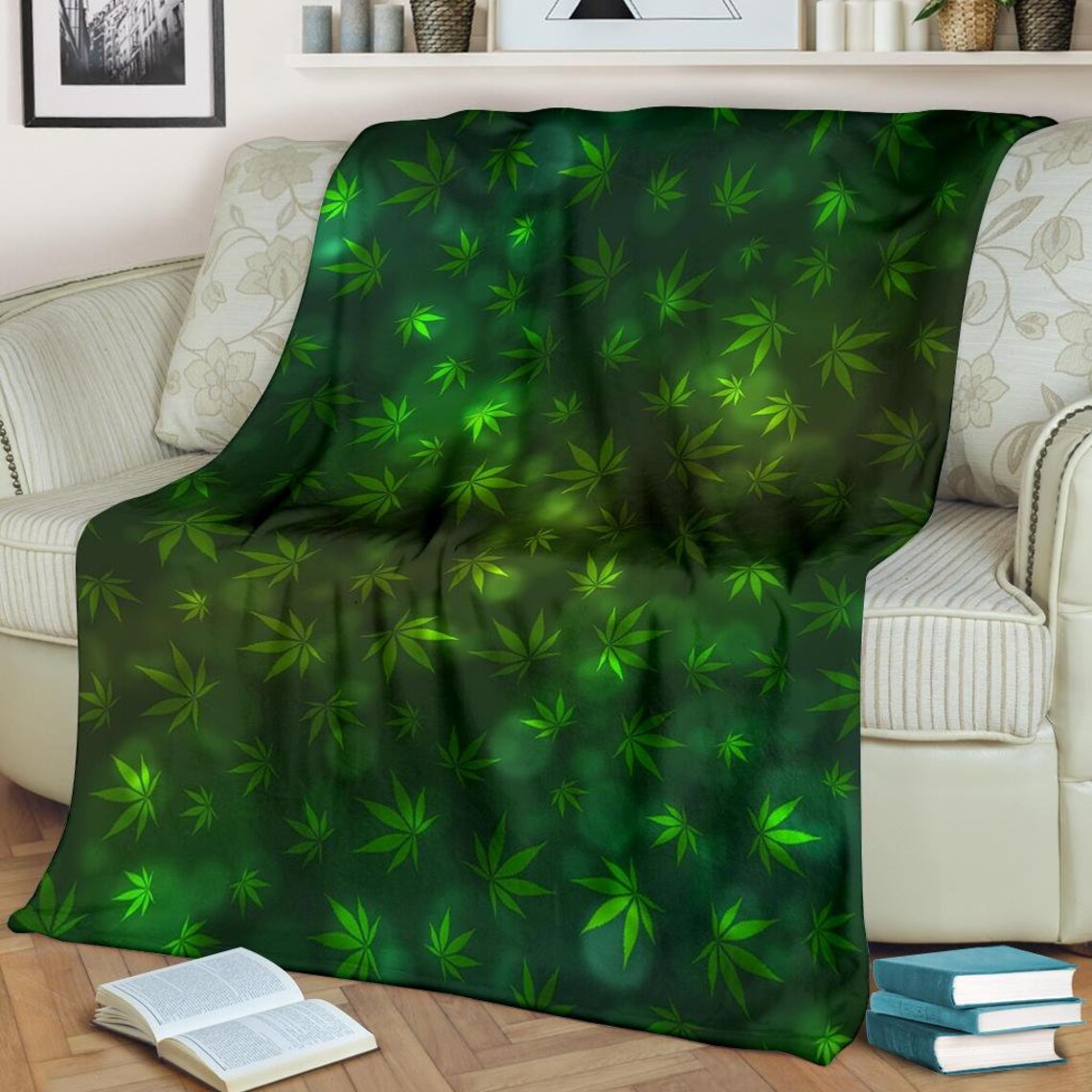 Marijuana Blanket Cannabis print blanket Plant print Etsy