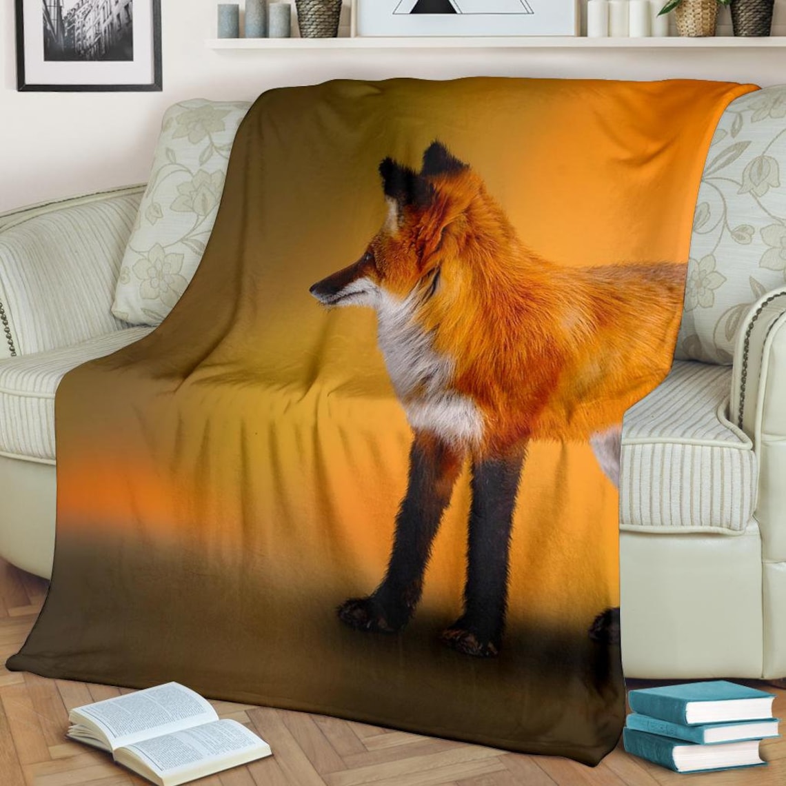 Fox Blanket Fox Throw Blanket Vixen Fleece Blanket Foxes Etsy
