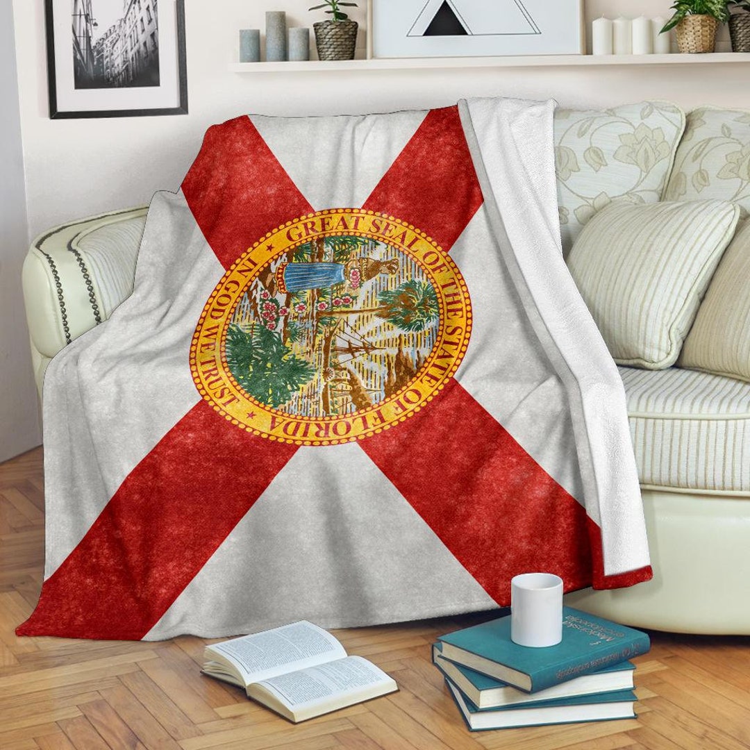 Florida Blanket Florida Throw Blanket Miami Fleece Blanket Etsy