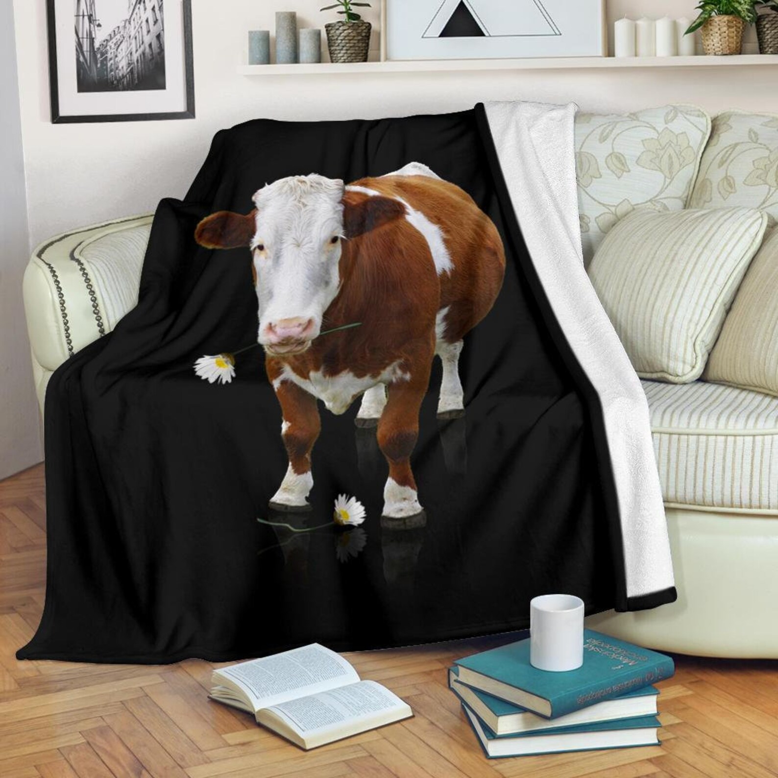 Cow print blanket cheap