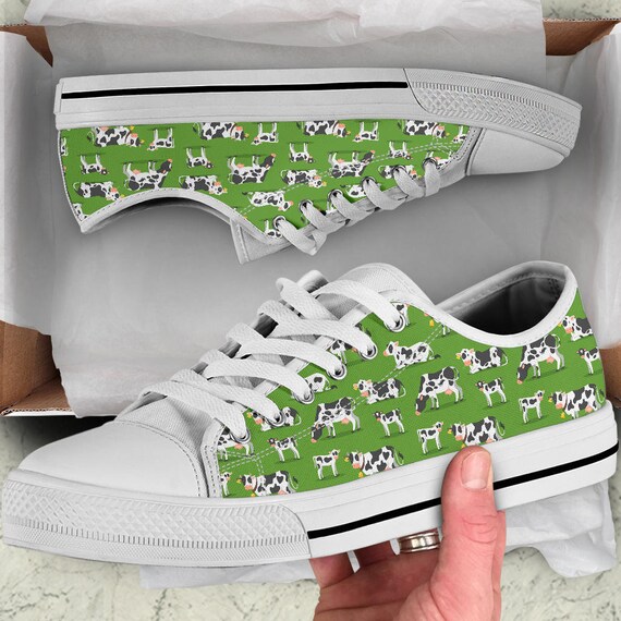 Cow Print Shoes Cow Sneakers Shoes With Cow Print Cow Etsy