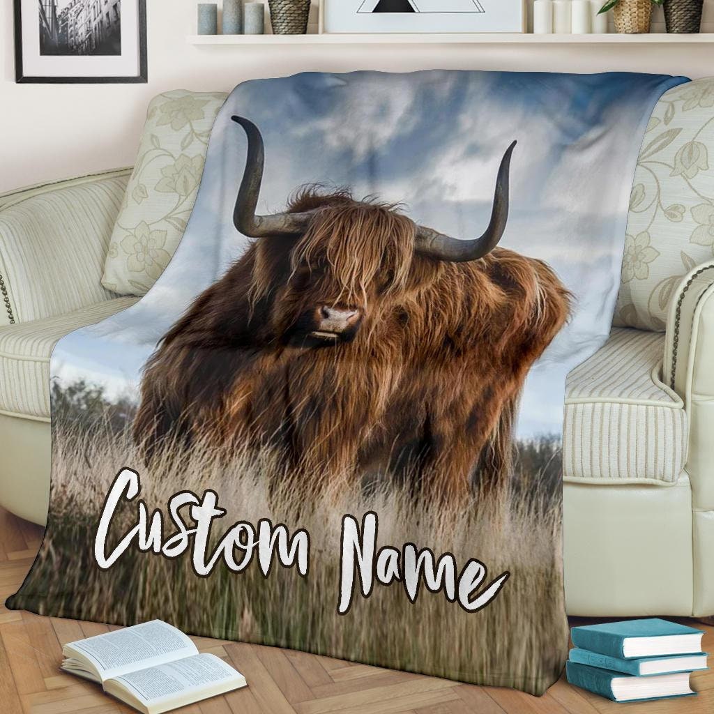 Highland Cow Blanket Highland Cow Throw Blanket Highland Etsy
