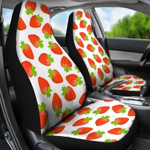 Strawberry Cake Pattern Print Universal Fit Car Seat Cover
