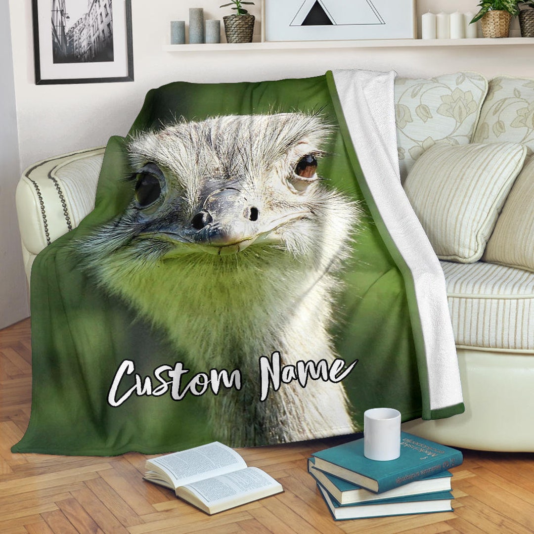 Ostrich Blanket Ostrich Throw Blanket Ostrich Fleece Etsy