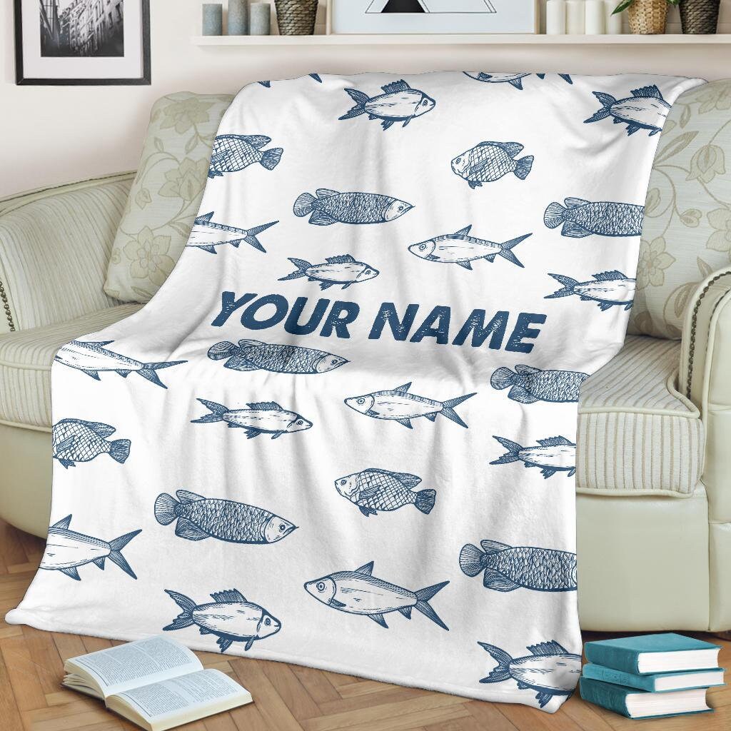 Fishing Blanket Fisherman Throw Blanket Fish Fleece Etsy España