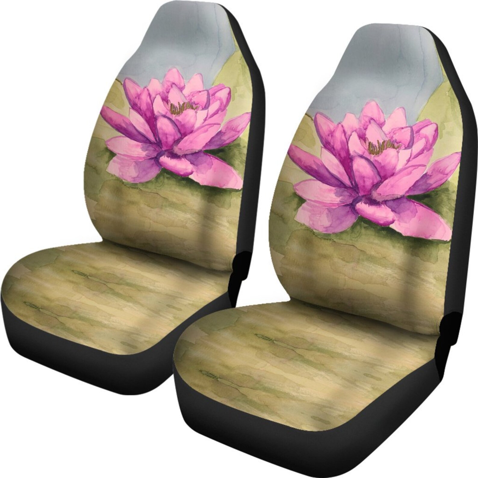 Lotus Flower Car Seat Covers Set Of 2 Universal Front Car Etsy