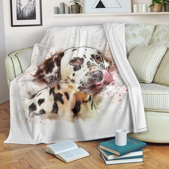 dalmatian print throw blanket