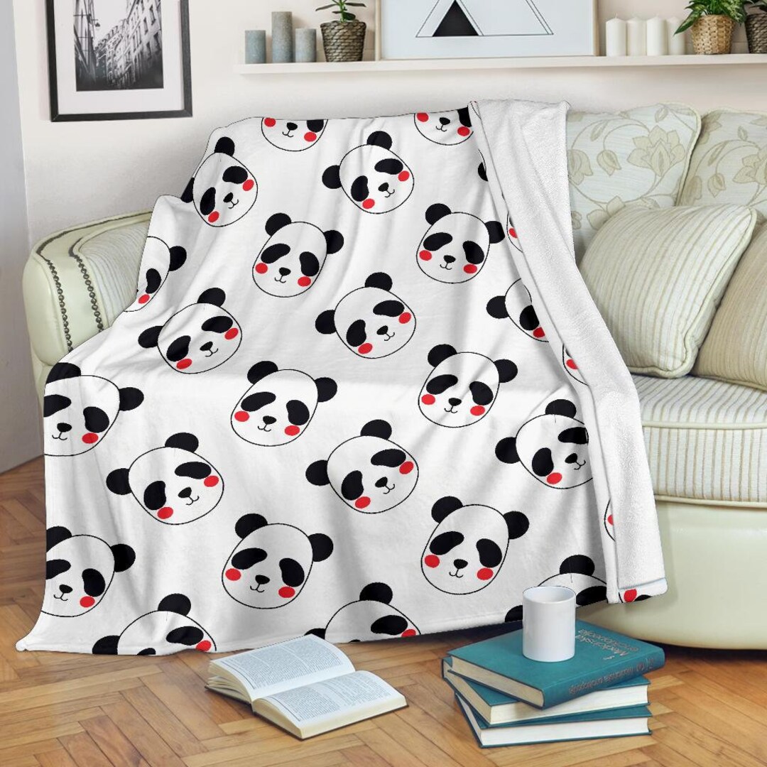 Panda Blanket Panda Throw Blanket Panda Fleece Blanket Etsy