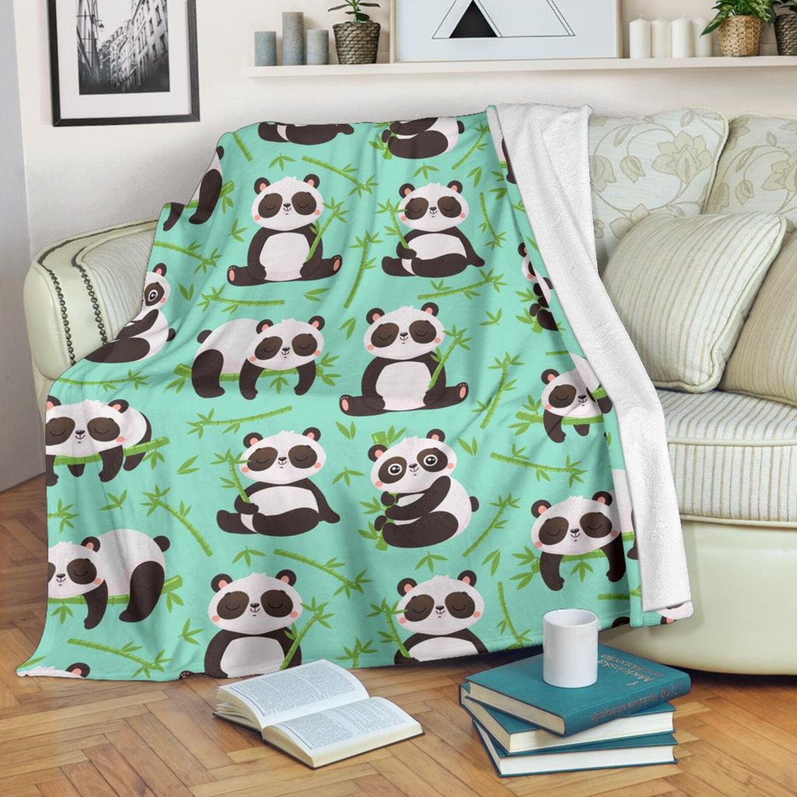 Panda Blanket Panda Throw Blanket Panda Fleece Blanket Etsy