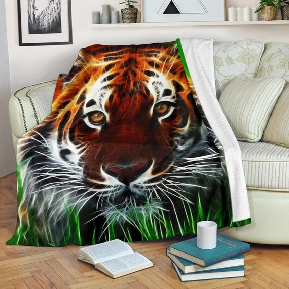 Tiger Blanket Tiger Throw Blanket Tiger Fleece Blanket Etsy