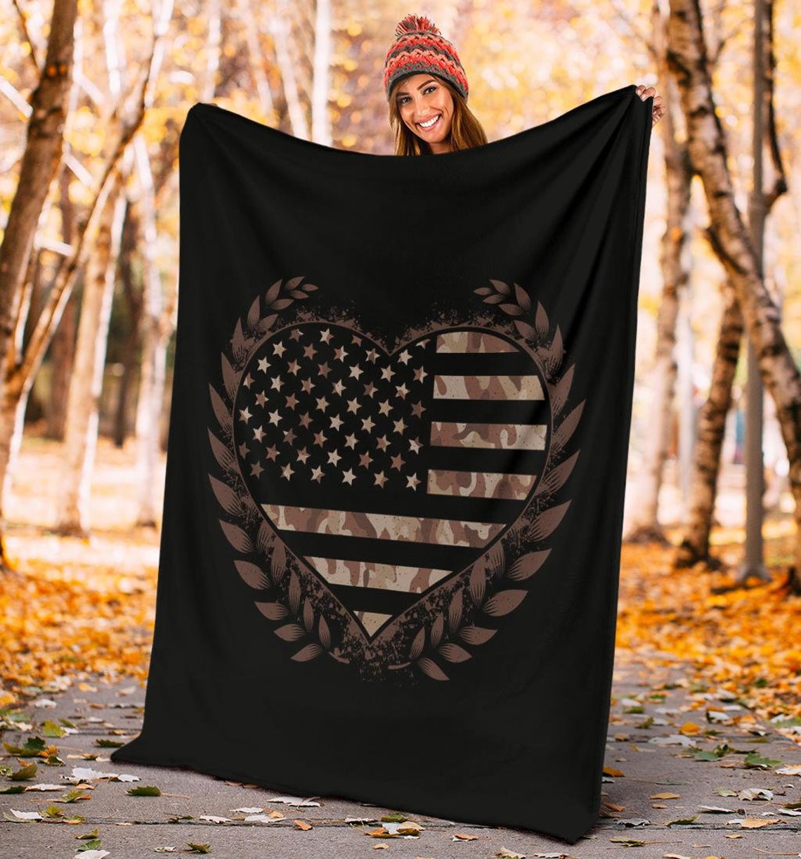 Army Fleece Blanket Soldier Blanket Camo American Flag Etsy